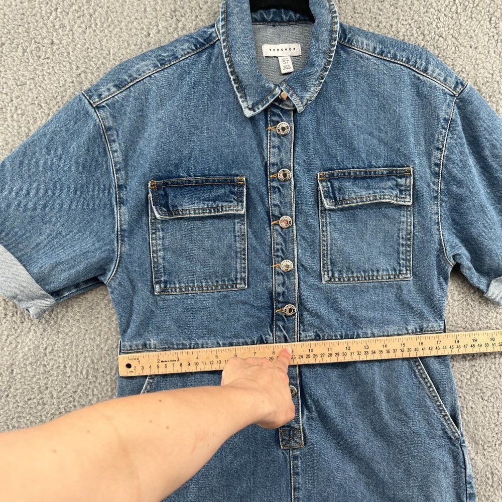 TOPSHOP Denim Buttondown Romper - Picture 5 of 10